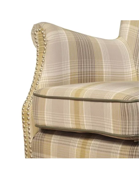 Harlow Armchair - Yellow Check/Grey | Murphy Furniture