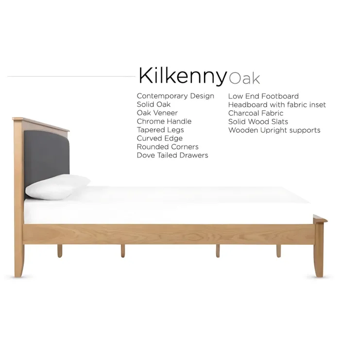 Kilkenny 4FT6 Bedframe - Oak | Murphy Furniture