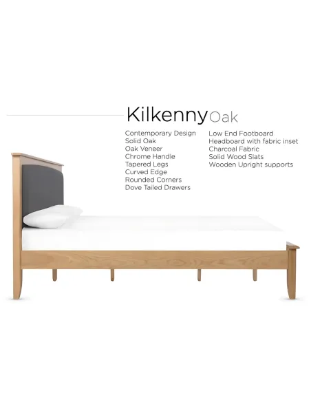 Kilkenny 4FT6 Bedframe - Oak | Murphy Furniture