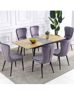 Indus Extending Dining Set with 6 Chairs | Murphy Furniture