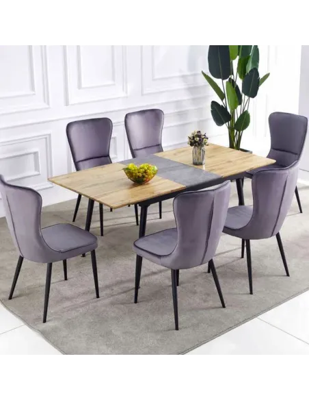 Indus Extending Dining Set with 6 Chairs | Murphy Furniture