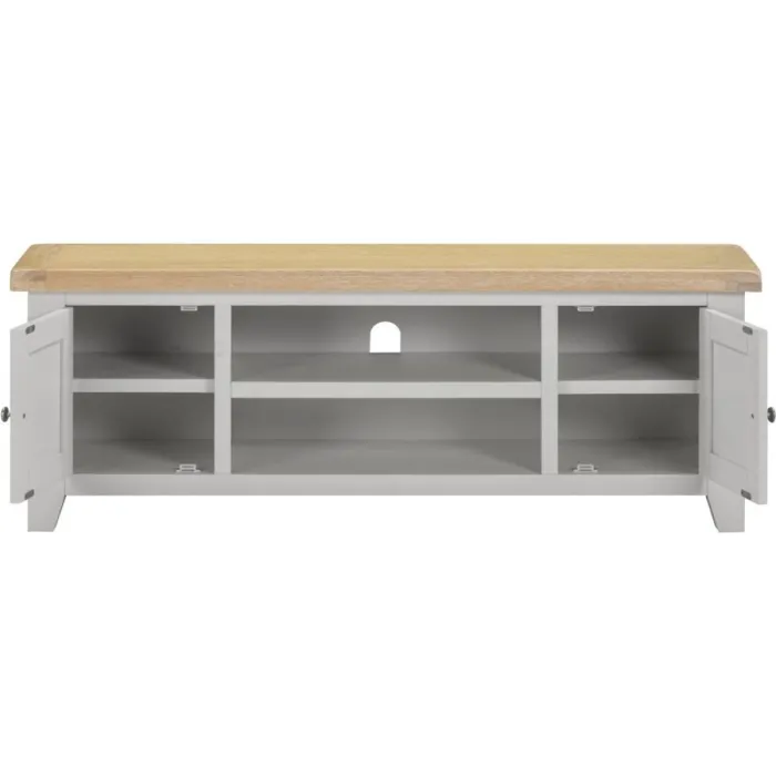 Windsor Straight TV Unit - Pebble Grey/O | Murphy Furniture