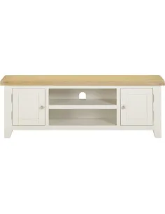 Windsor Straight TV Unit - Ivory/Oak | Murphy Furniture