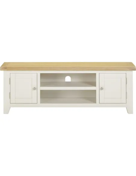 Windsor Straight TV Unit - Ivory/Oak | Murphy Furniture