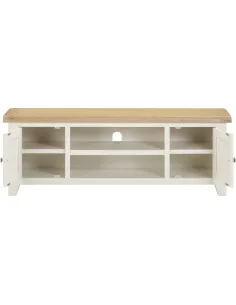 Windsor Straight TV Unit - Ivory/Oak | Murphy Furniture 2