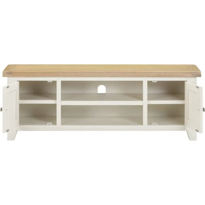 Windsor Straight TV Unit - Ivory/Oak | Murphy Furniture