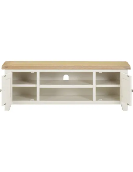 Windsor Straight TV Unit - Ivory/Oak | Murphy Furniture