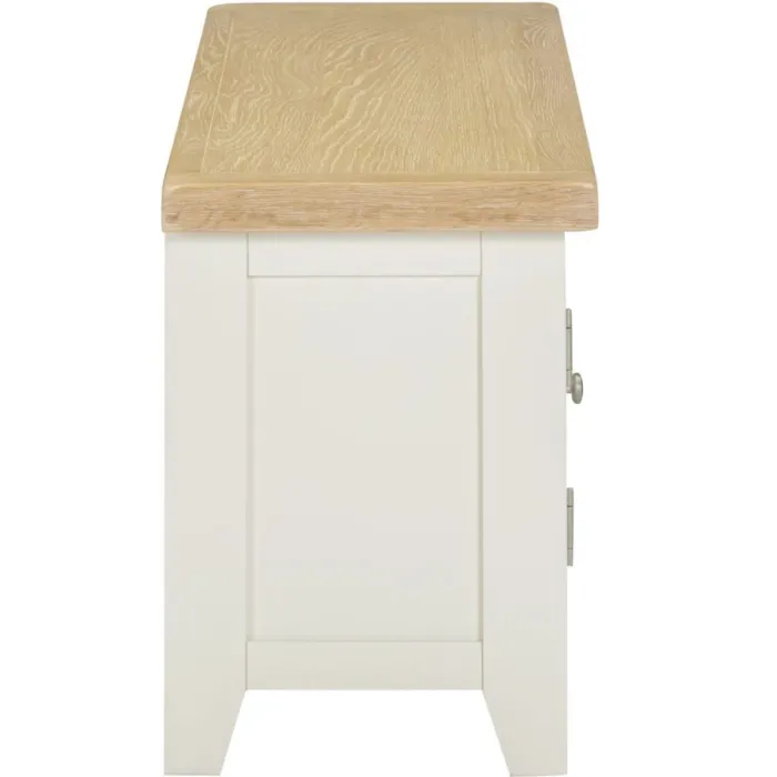 Windsor Straight TV Unit - Ivory/Oak | Murphy Furniture