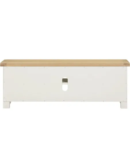 Windsor Straight TV Unit - Ivory/Oak | Murphy Furniture