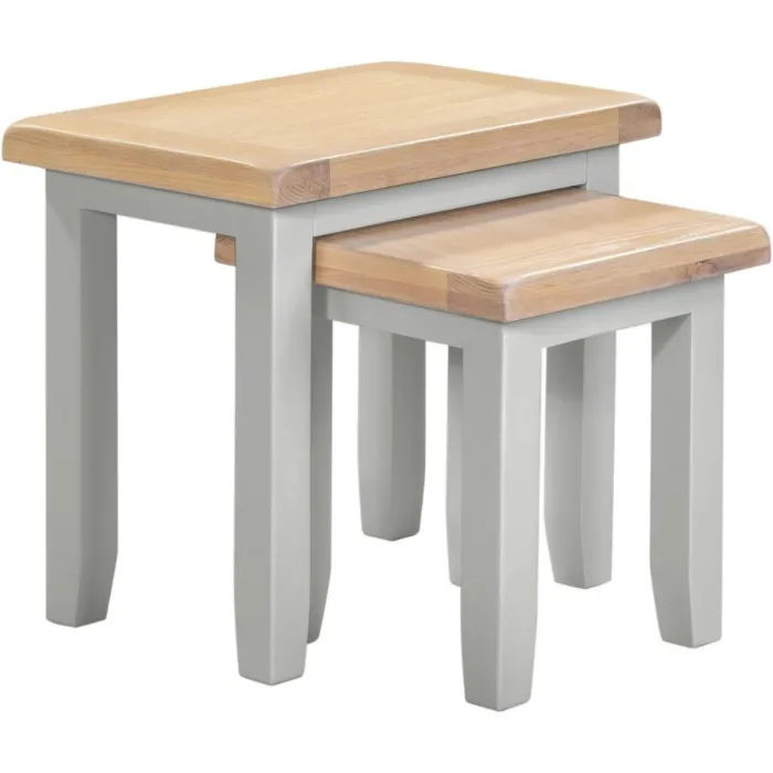 Windsor Nest Of 2 Tables - Pebble Grey/O | Murphy Furniture