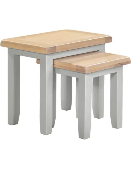 Windsor Nest Of 2 Tables - Pebble Grey/O | Murphy Furniture