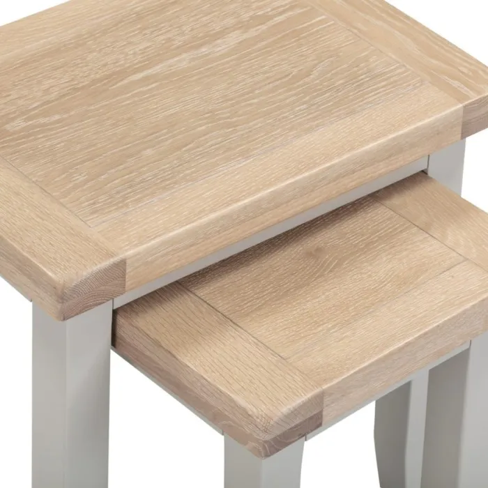 Windsor Nest Of 2 Tables - Pebble Grey/O | Murphy Furniture
