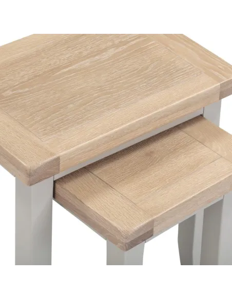 Windsor Nest Of 2 Tables - Pebble Grey/O | Murphy Furniture