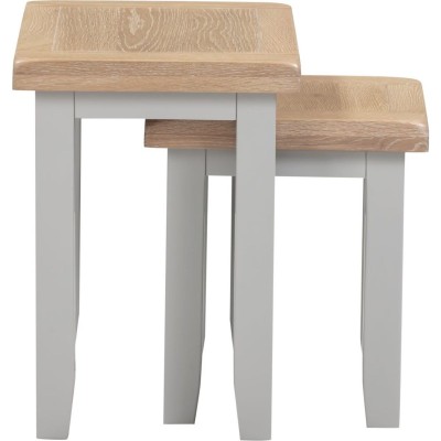 Windsor Nest Of 2 Tables - Pebble Grey/O | Murphy Furniture