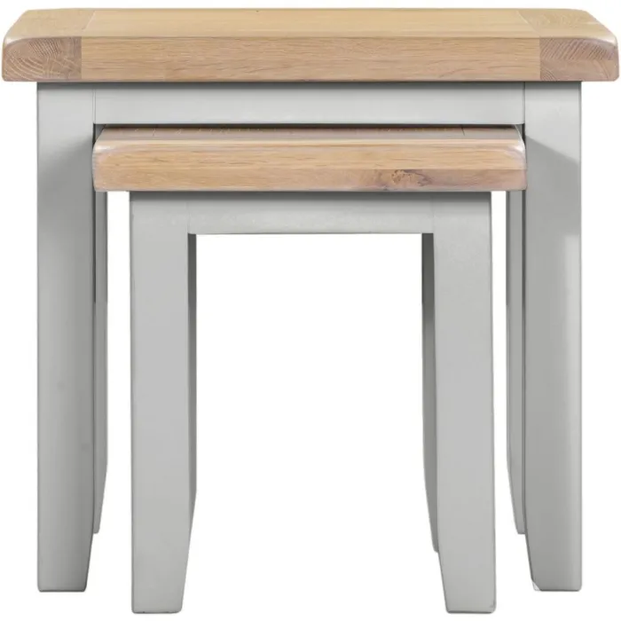 Windsor Nest Of 2 Tables - Pebble Grey/O | Murphy Furniture