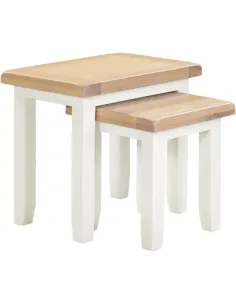 Windsor Nest Of 2 Tables - Ivory/Oak | Murphy Furniture 2
