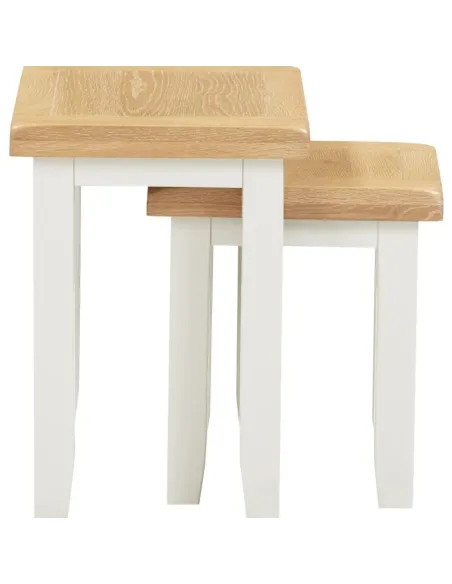 Windsor Nest Of 2 Tables - Ivory/Oak | Murphy Furniture