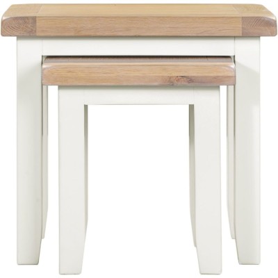 Windsor Nest Of 2 Tables - Ivory/Oak | Murphy Furniture