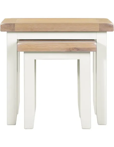 Windsor Nest Of 2 Tables - Ivory/Oak | Murphy Furniture