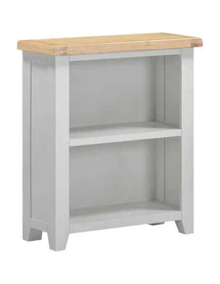 Windsor Low Bookcase - Pebble Grey/Oak | Murphy Furniture