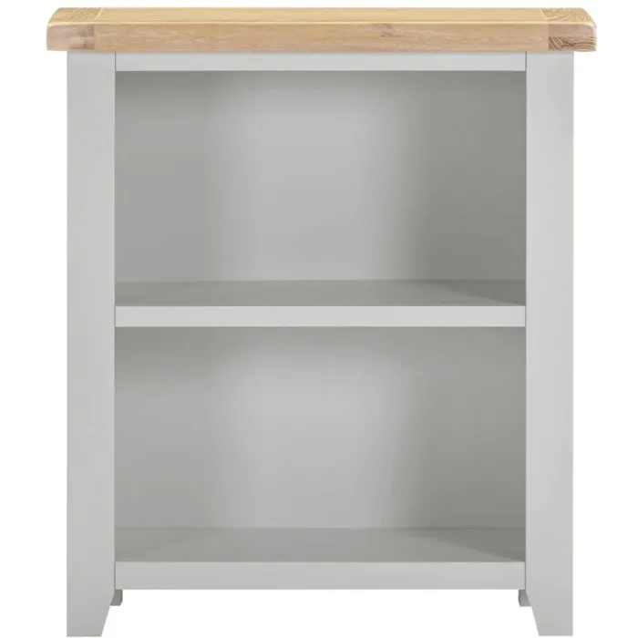 Windsor Low Bookcase - Pebble Grey/Oak | Murphy Furniture