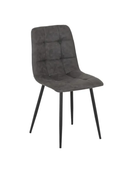 Fenton Dining Chair - Dark Grey Suede Fa | Murphy Furniture