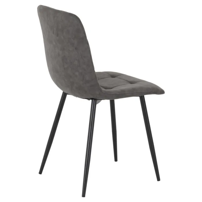 Fenton Dining Chair - Dark Grey Suede Fa | Murphy Furniture