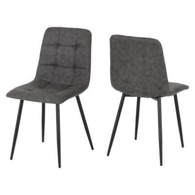 Fenton Dining Chair - Dark Grey Suede Fa | Murphy Furniture