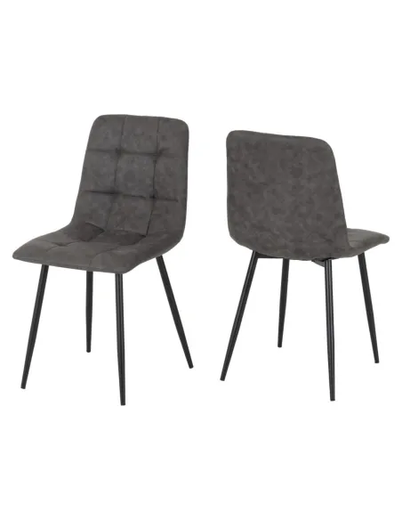 Fenton Dining Chair - Dark Grey Suede Fa | Murphy Furniture