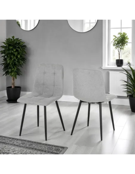 Fenton Dining Chair - Light Grey Fabric | Murphy Furniture