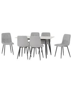 Fenton Dining Set (X6 Chairs) - White/Li | Murphy Furniture