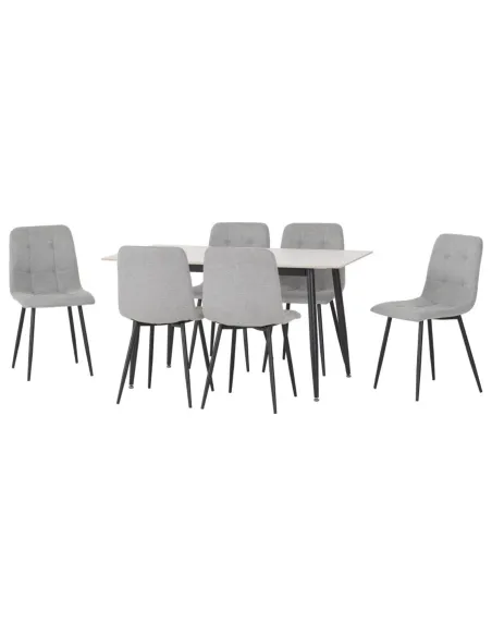 Fenton Dining Set (X6 Chairs) - White/Li | Murphy Furniture