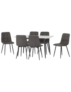 Fenton Dining Set (X6 Chairs) - White/Da | Murphy Furniture