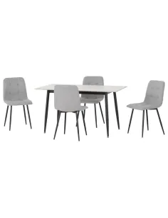Fenton Dining Set (x4 Chairs) - White/Li | Murphy Furniture