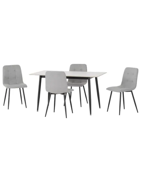Fenton Dining Set (x4 Chairs) - White/Li | Murphy Furniture