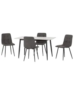Fenton Dining Set (x4 Chairs) - White/Da | Murphy Furniture