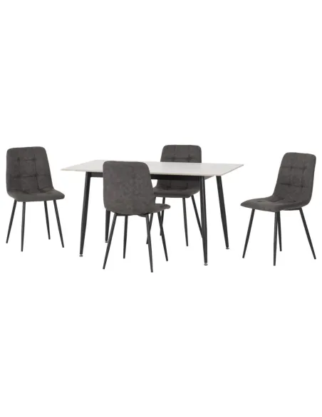 Fenton Dining Set (x4 Chairs) - White/Da | Murphy Furniture