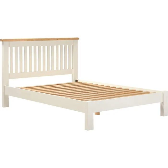 Windsor 4FT6 Low End Bed - Ivory/Oak | Murphy Furniture