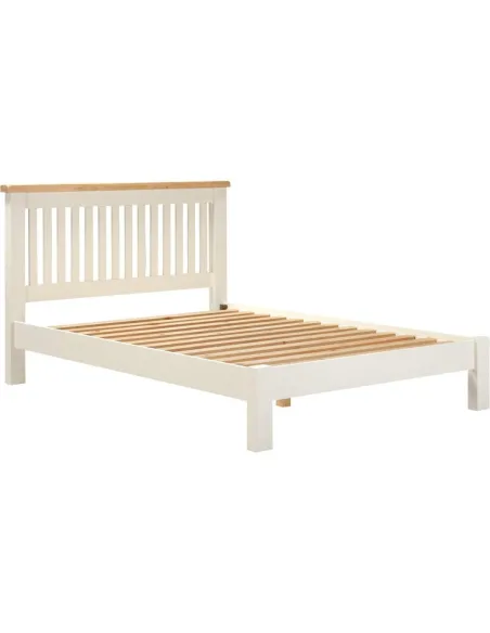Windsor 4FT6 Low End Bed - Ivory/Oak | Murphy Furniture