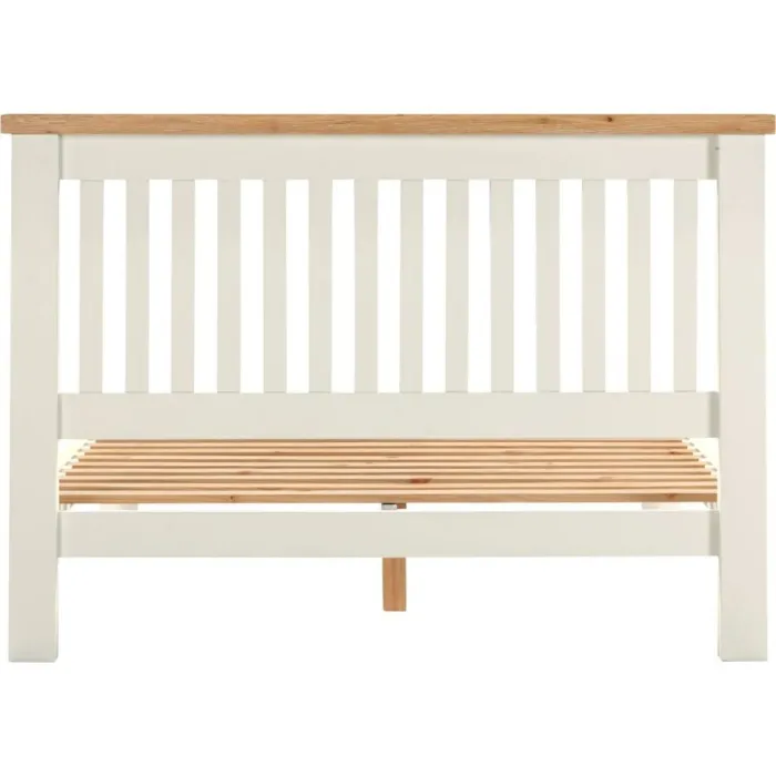 Windsor 4FT6 Low End Bed - Ivory/Oak | Murphy Furniture