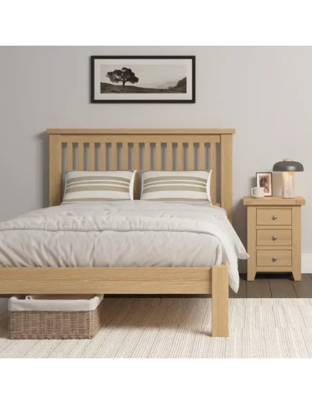 Windsor 4FT6 Low End Bed - Natural Oak | Murphy Furniture