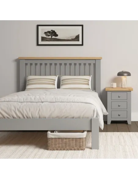 Windsor 4FT6 Low End Bed - Pebble Grey/O | Murphy Furniture
