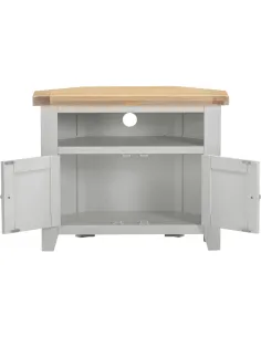 Windsor Corner TV Unit - Pebble Grey/Oak | Murphy Furniture 2