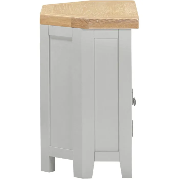 Windsor Corner TV Unit - Pebble Grey/Oak | Murphy Furniture