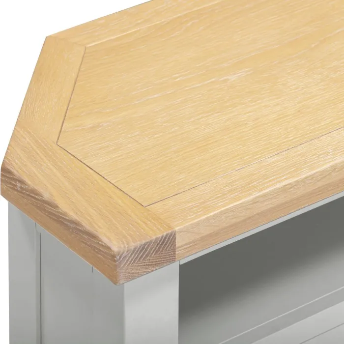 Windsor Corner TV Unit - Pebble Grey/Oak | Murphy Furniture