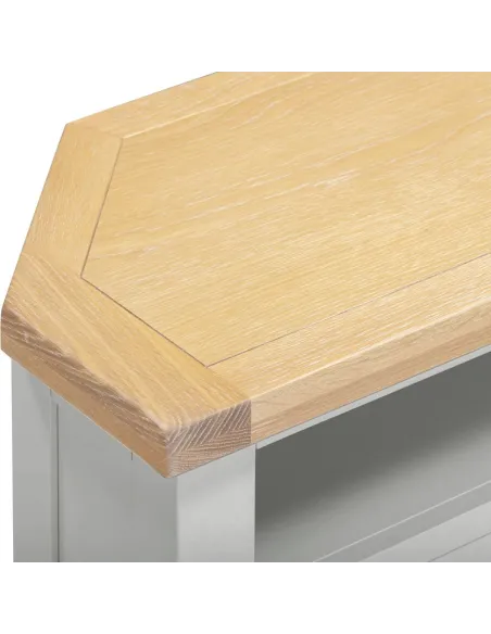 Windsor Corner TV Unit - Pebble Grey/Oak | Murphy Furniture