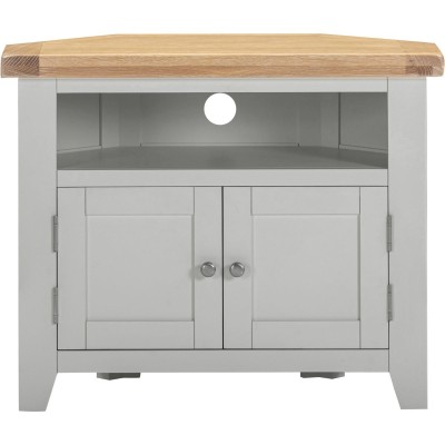 Windsor Corner TV Unit - Pebble Grey/Oak | Murphy Furniture