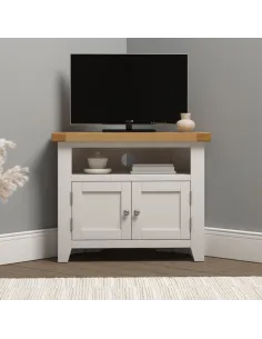 Windsor Corner TV Unit - Ivory/Oak | Murphy Furniture