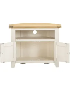 Windsor Corner TV Unit - Ivory/Oak | Murphy Furniture 2