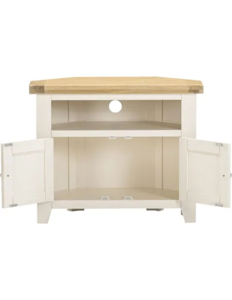 Windsor Corner TV Unit - Ivory/Oak | Murphy Furniture